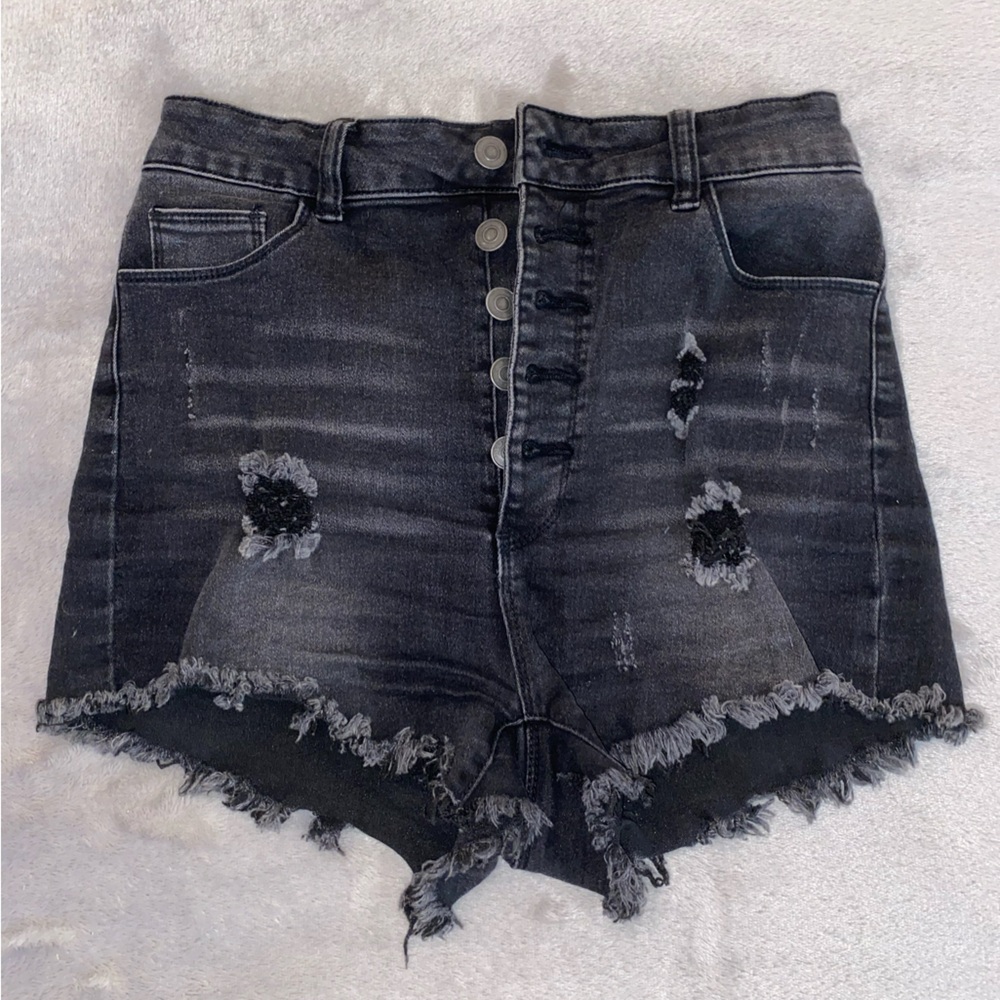 Black Denim Women's Shorts